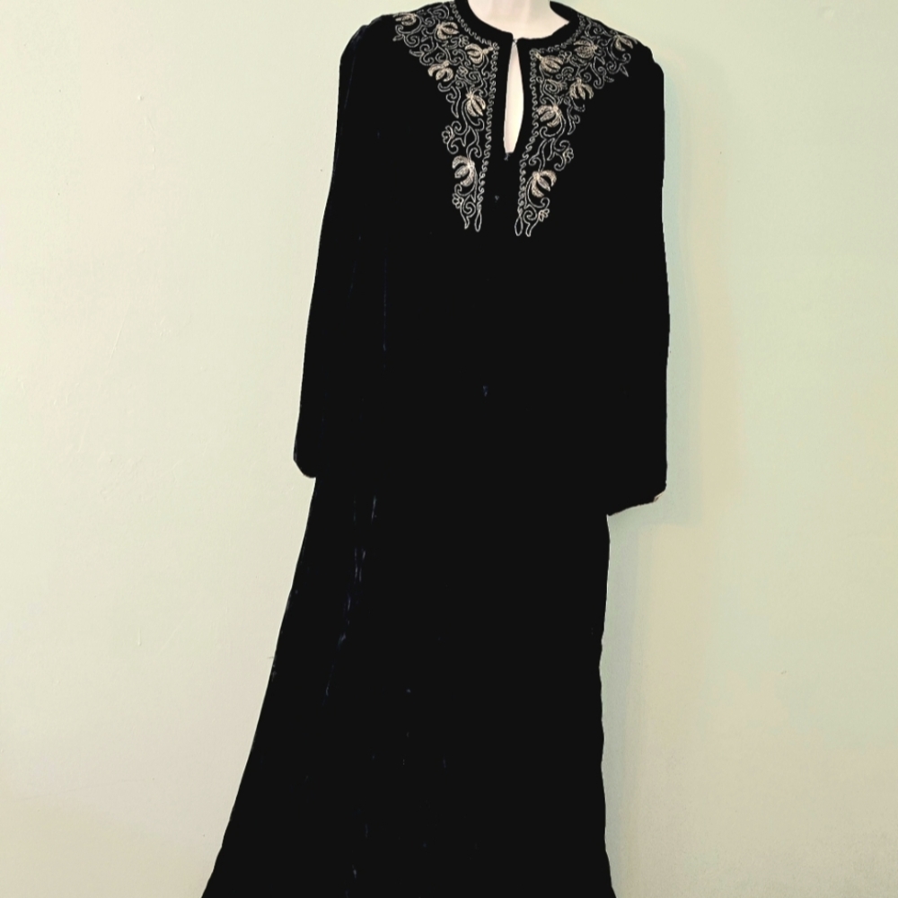 Vintage Dior Black Velvet Top with Gold Detailing Quiet Luxury